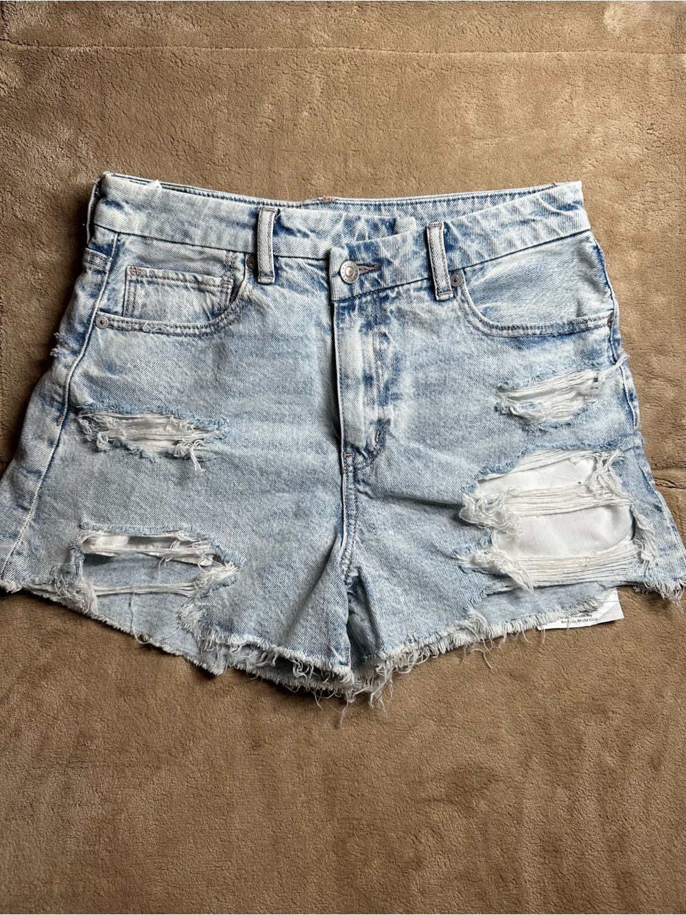 American Eagle Outfitters Light Blue Distressed Denim Cutoff Shorts